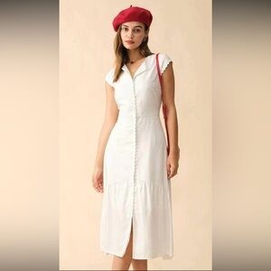 RIHOAS White Midi Dress